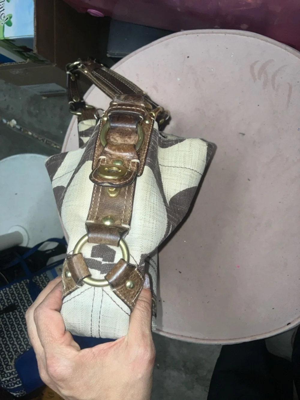 Coach Brown and Cream Shoulder Bag - Picture 8 of 9